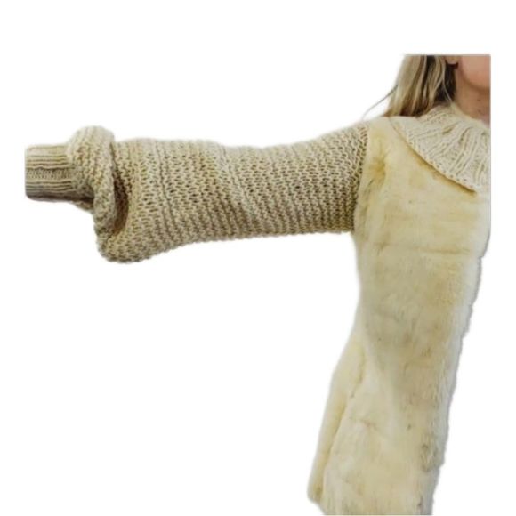Ben Kahn At Cartier Vintage Geniune fur knit sleeve coat size small to medium - Picture 7 of 16